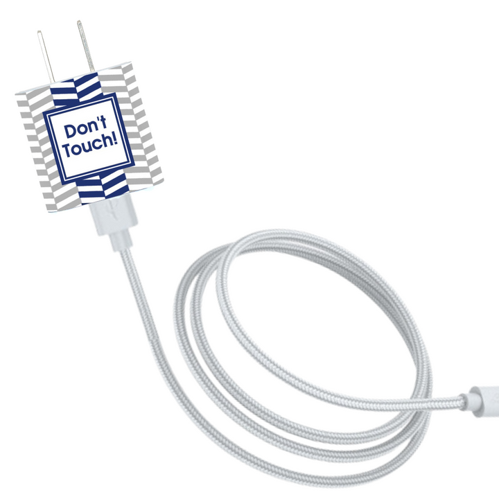 Don't Touch! Chevron Dual Charger & Cable Gift Set